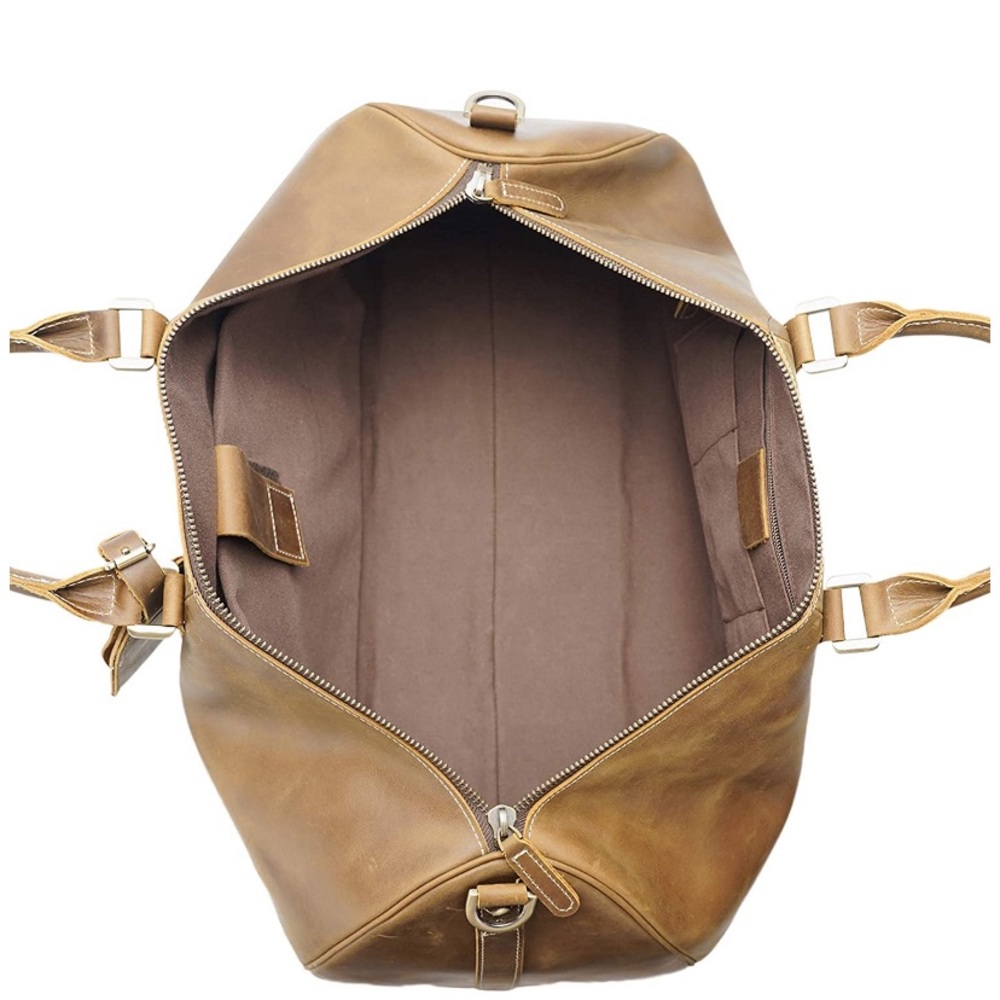 Full Grain Leather Duffel Weekender Duffle Bag - Picture 4 of 13